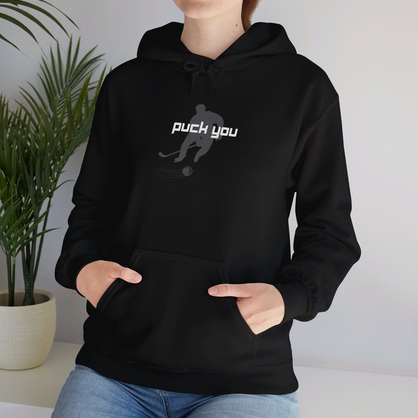 Puck You with Player Unisex Heavy Blend™ Hooded Sweatshirt