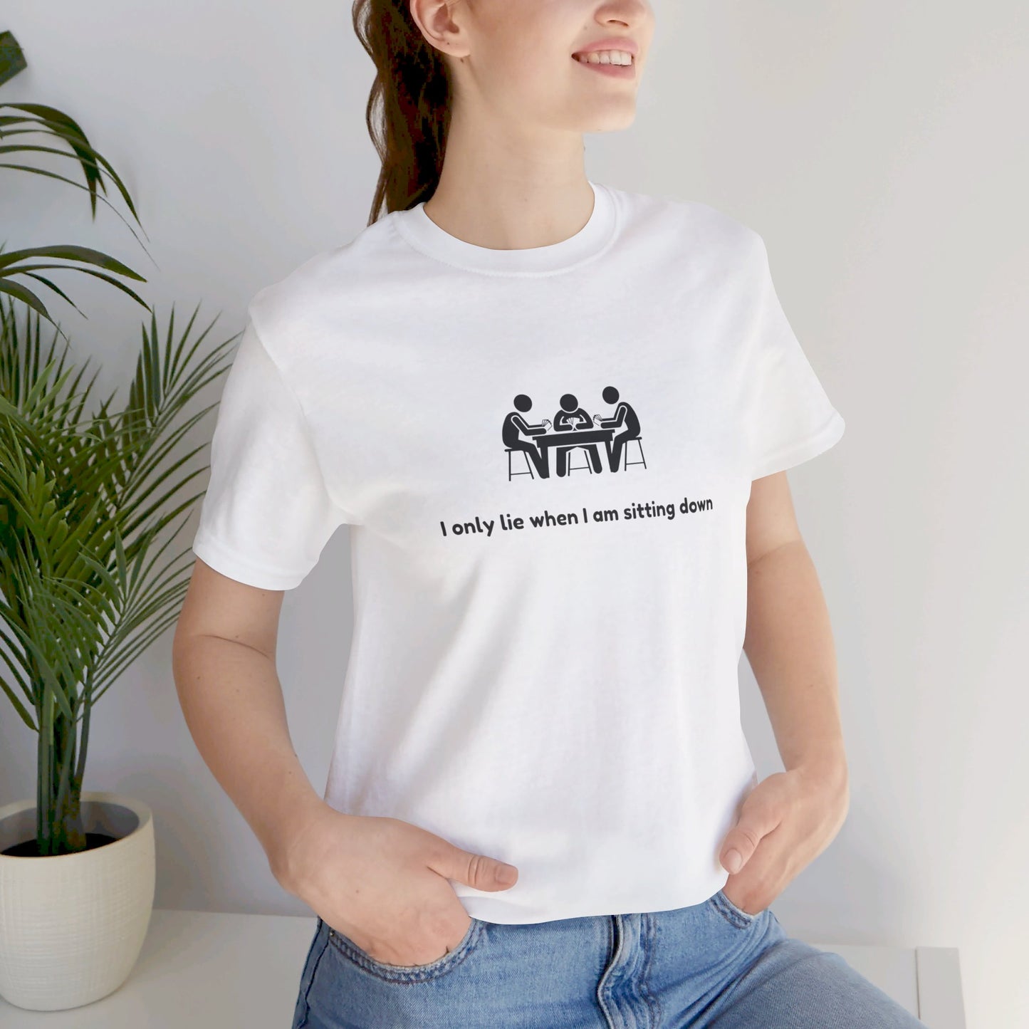 I Only Lie when I am sitting down Men's Cotton Crew Tee