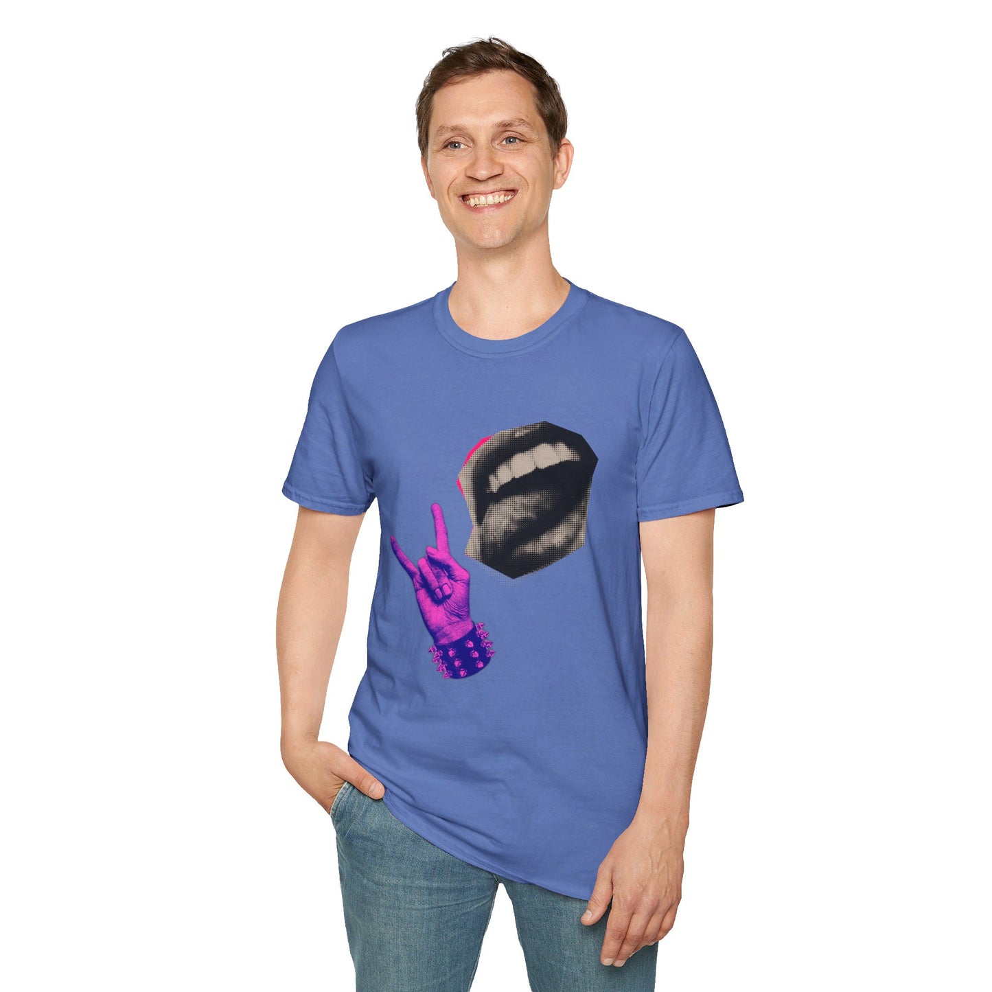 Rock On Lips Unisex Softstyle T-Shirt