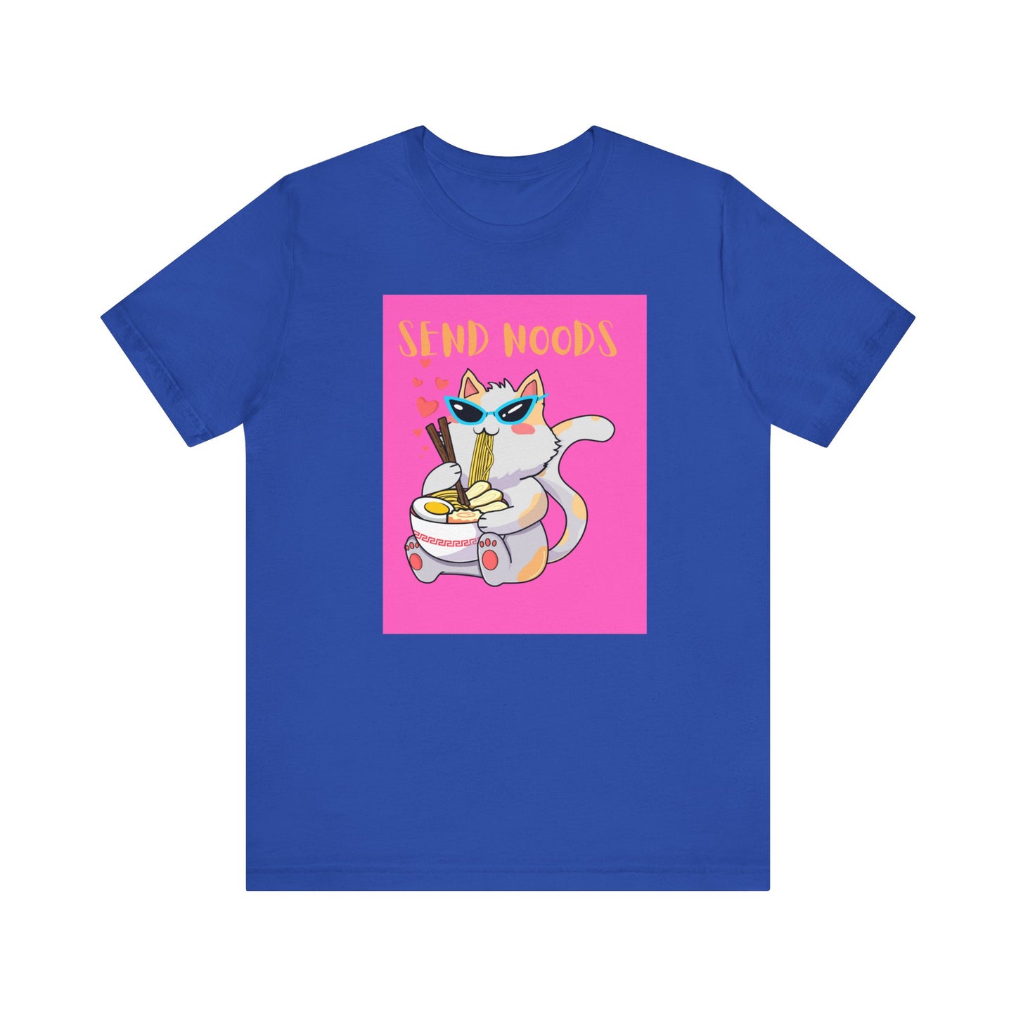 SEND NOODS Pink Background Unisex Tri-Blend Crew Tee