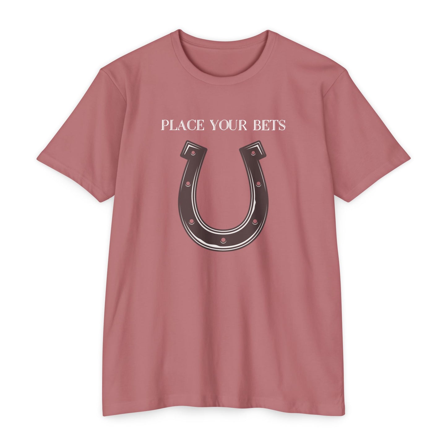 Place Your Bet Horse Shoe Below Unisex CVC Jersey T-shirt