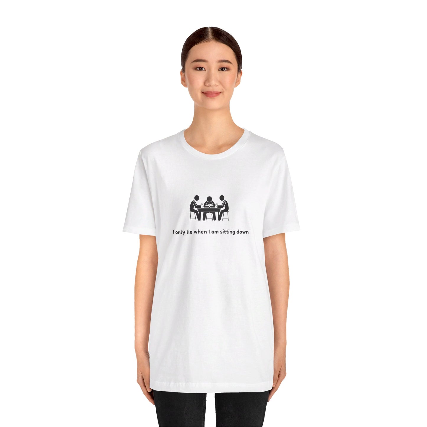I Only Lie when I am sitting down Men's Cotton Crew Tee