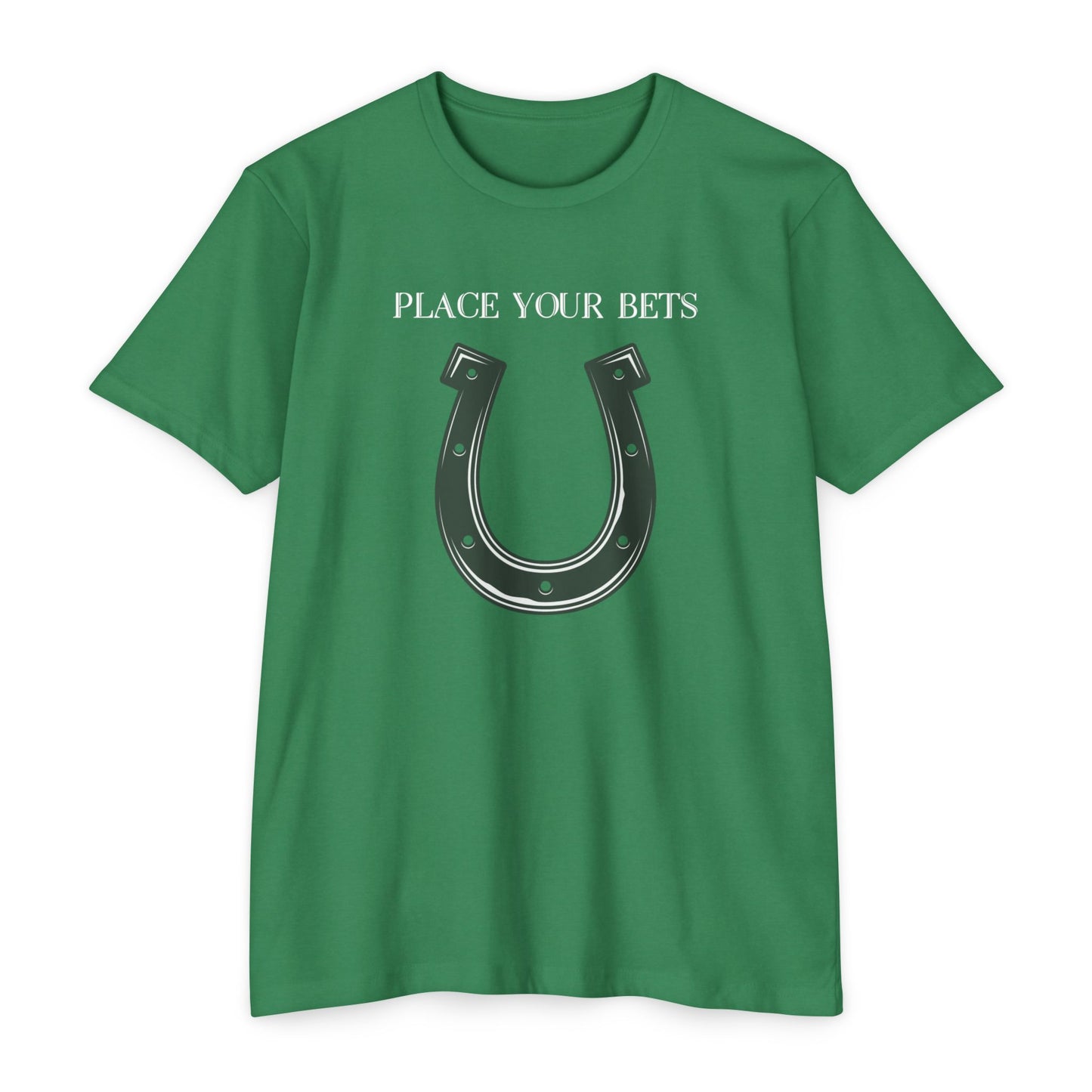 Place Your Bet Horse Shoe Below Unisex CVC Jersey T-shirt