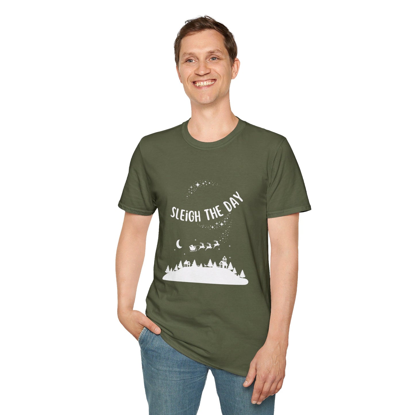 Christmas Sleigh the Day Unisex Softstyle T-Shirt