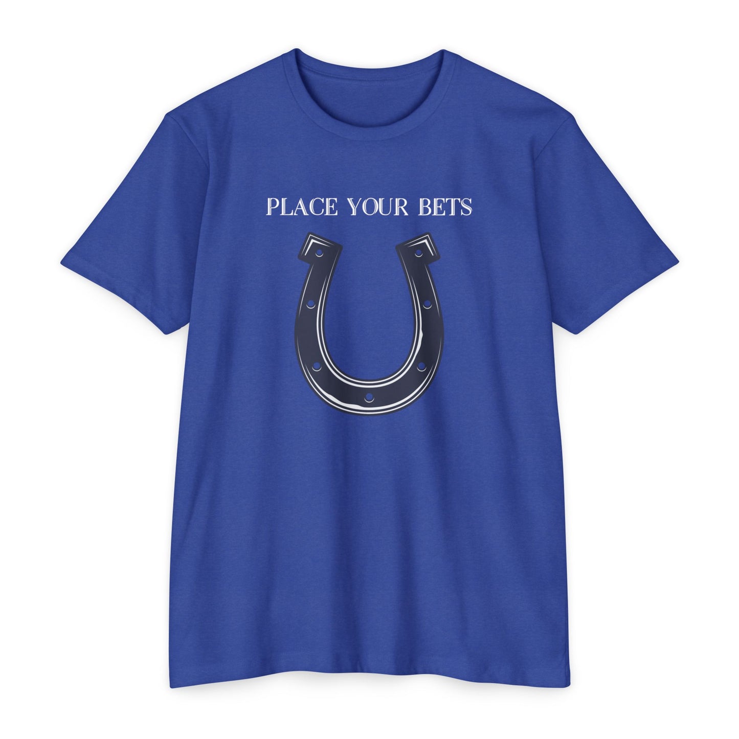 Place Your Bet Horse Shoe Below Unisex CVC Jersey T-shirt
