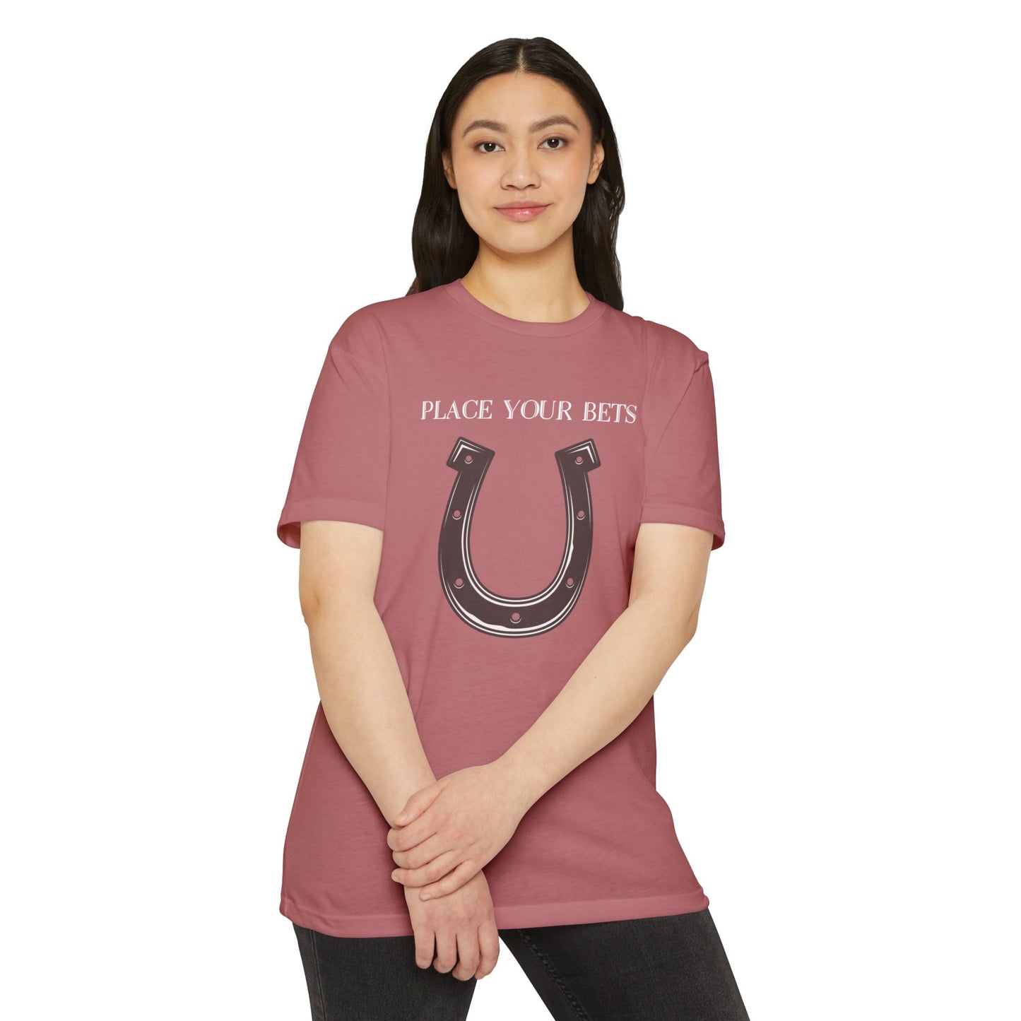 Place Your Bet Horse Shoe Below Unisex CVC Jersey T-shirt