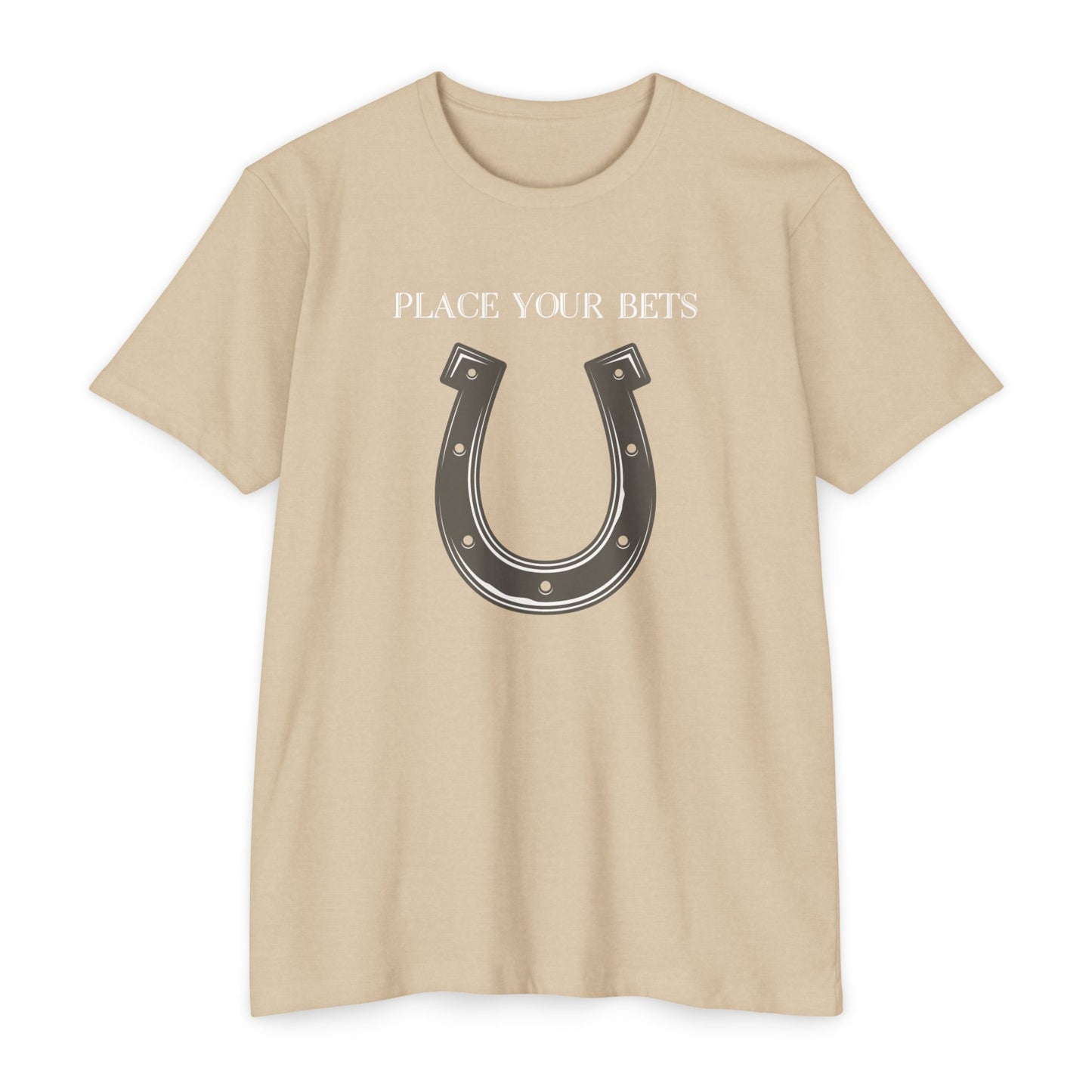 Place Your Bet Horse Shoe Below Unisex CVC Jersey T-shirt