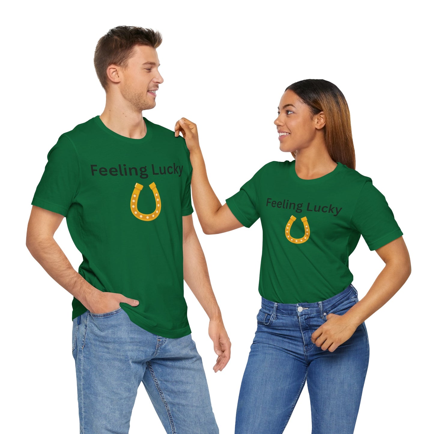Feeling Lucky Small Horseshoe Unisex Tri-Blend Crew Tee