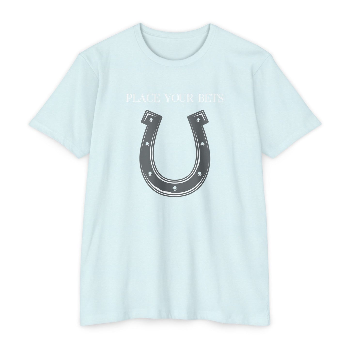 Place Your Bet Horse Shoe Below Unisex CVC Jersey T-shirt