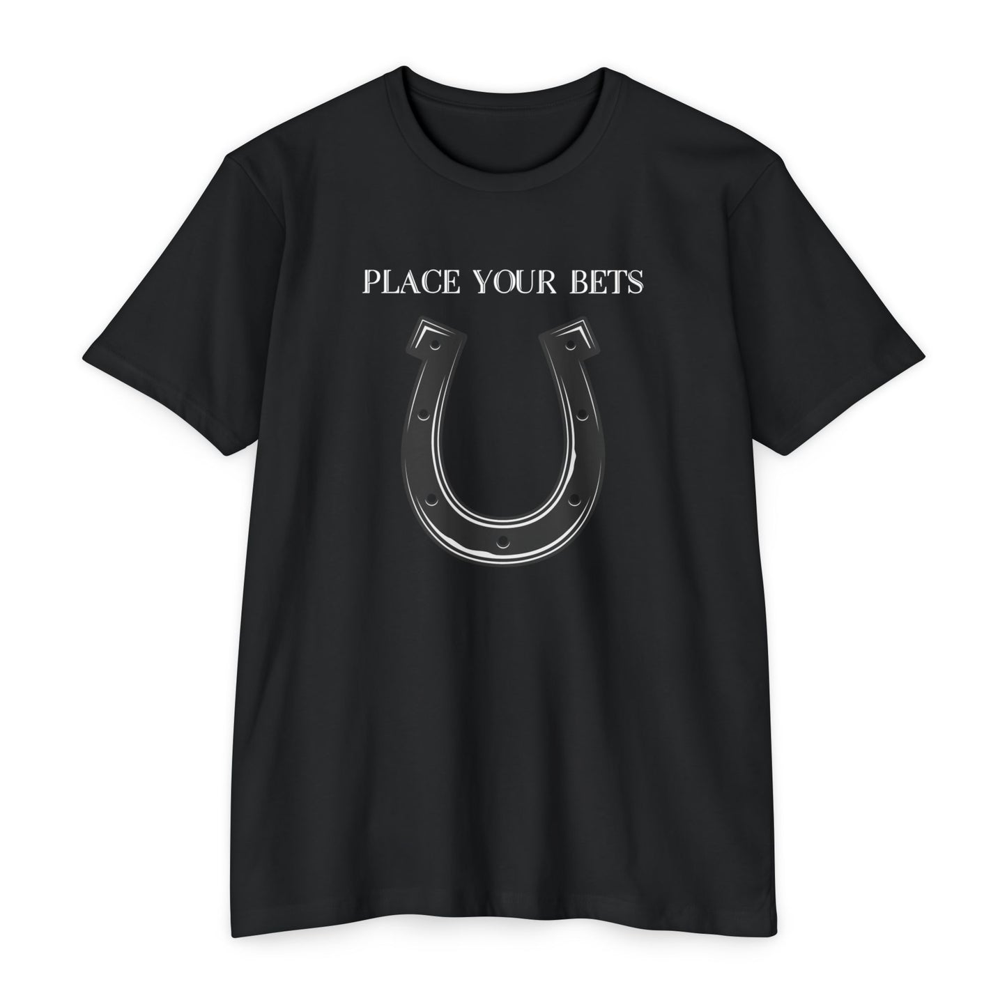 Place Your Bet Horse Shoe Below Unisex CVC Jersey T-shirt