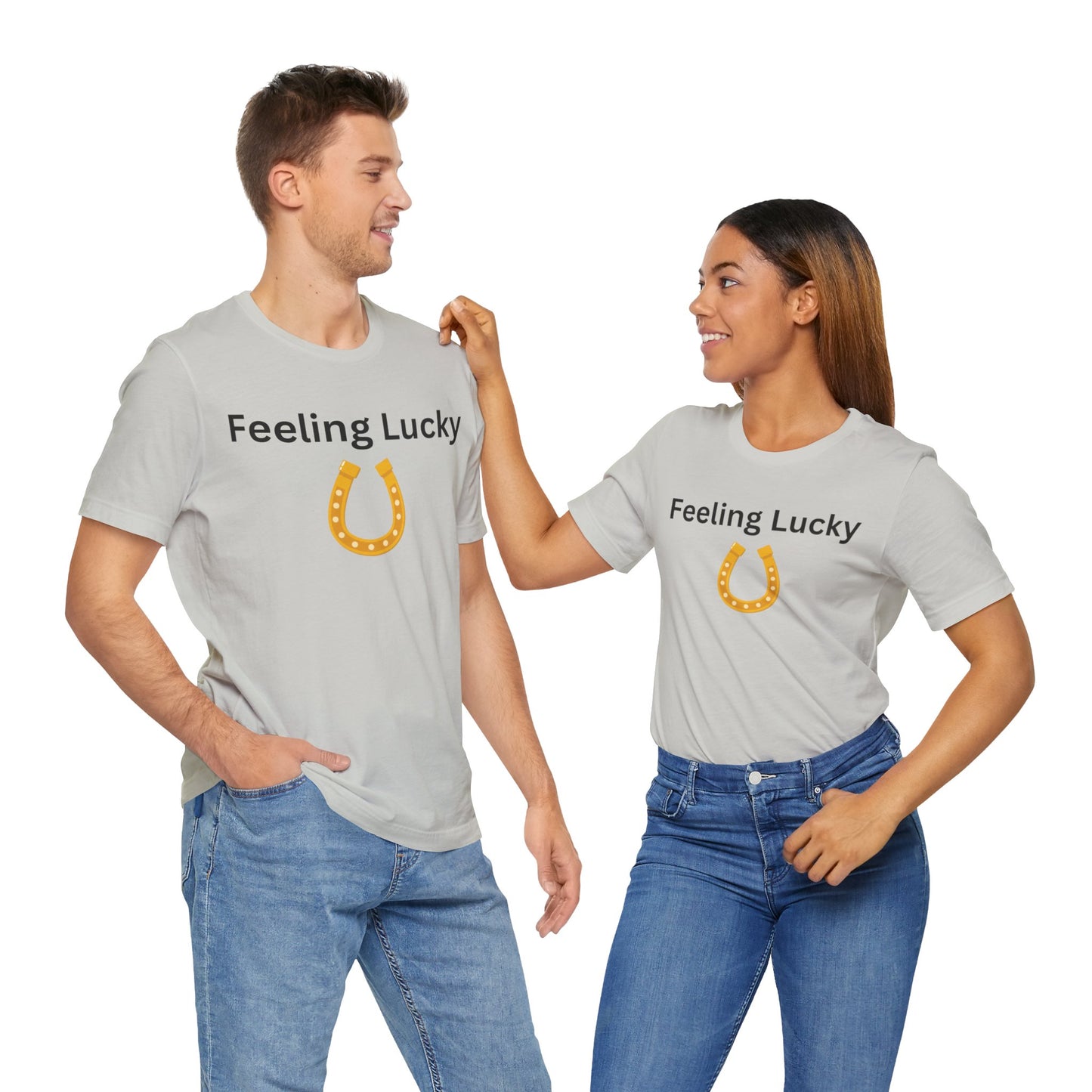 Feeling Lucky Small Horseshoe Unisex Tri-Blend Crew Tee