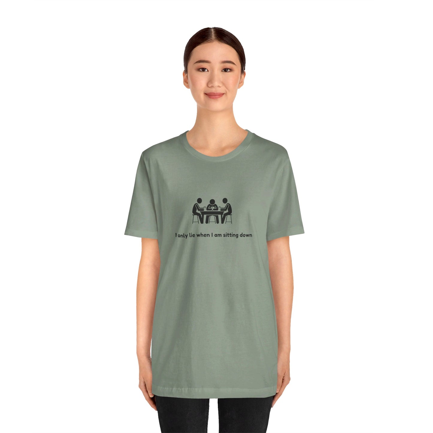 I Only Lie when I am sitting down Men's Cotton Crew Tee