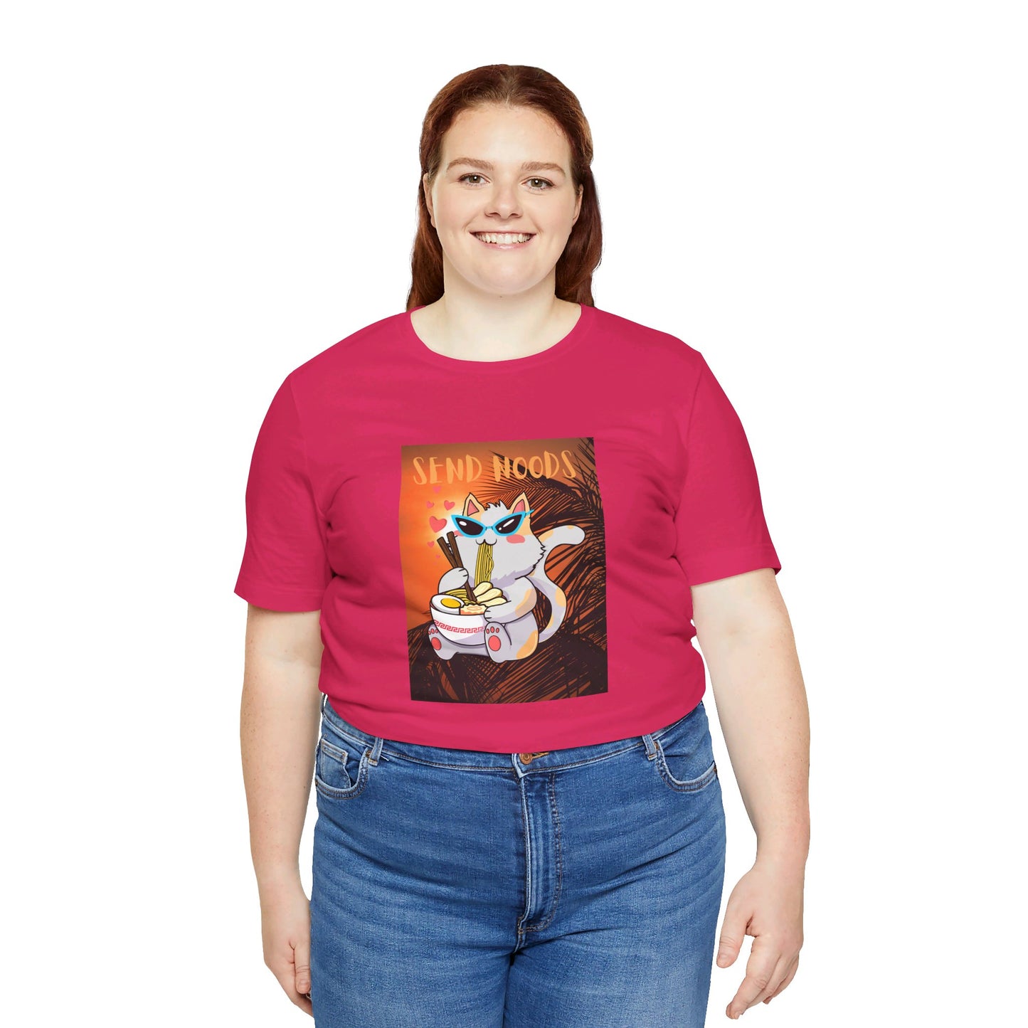 SEND NOODS Tropical Background Unisex Tri-Blend Crew Tee