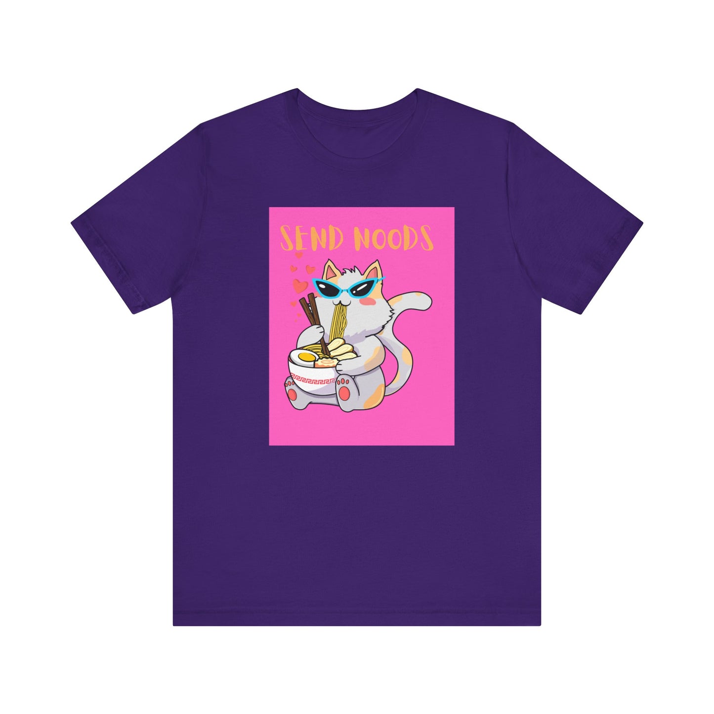 SEND NOODS Pink Background  Unisex Tri-Blend Crew Tee