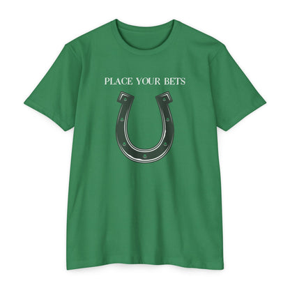 Place Your Bet Horse Shoe Below  Unisex CVC Jersey T-shirt