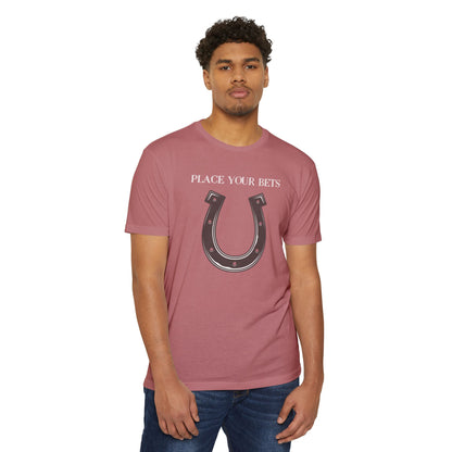 Place Your Bet Horse Shoe Below  Unisex CVC Jersey T-shirt