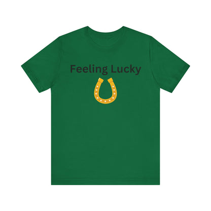 Feeling Lucky Small Horseshoe  Unisex Tri-Blend Crew Tee