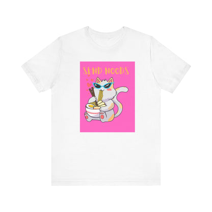 SEND NOODS Pink Background  Unisex Tri-Blend Crew Tee