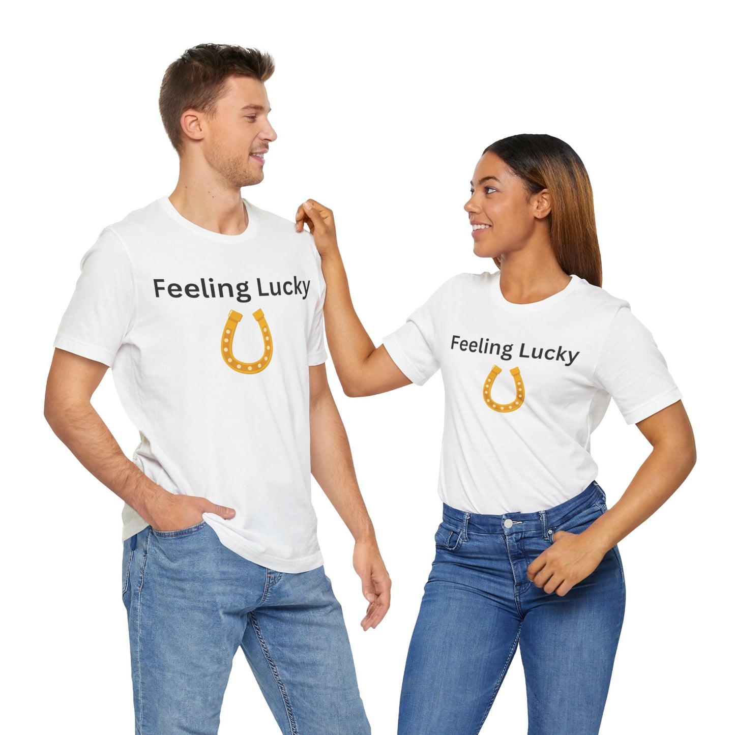 Feeling Lucky Small Horseshoe  Unisex Tri-Blend Crew Tee