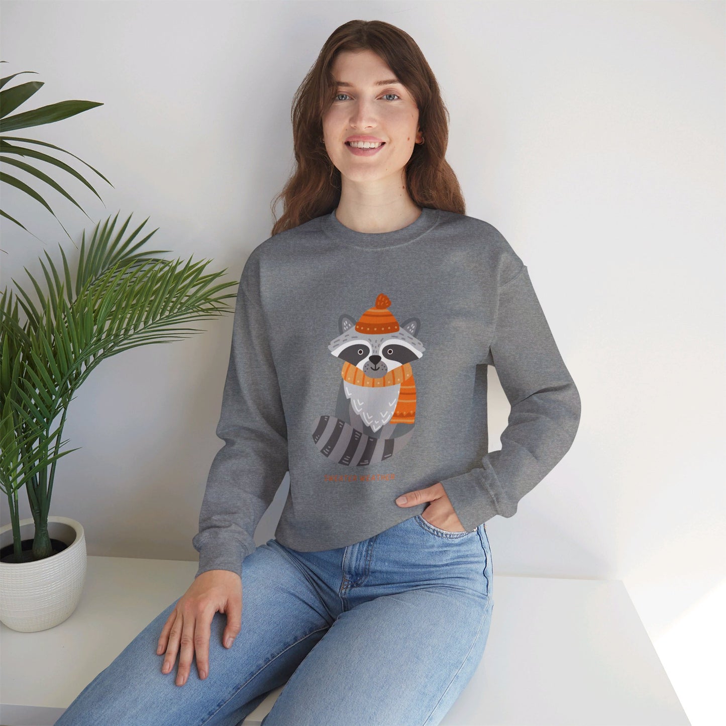 Sweater Weather Raccoon Unisex Heavy Blend™ Crewneck Sweatshirt