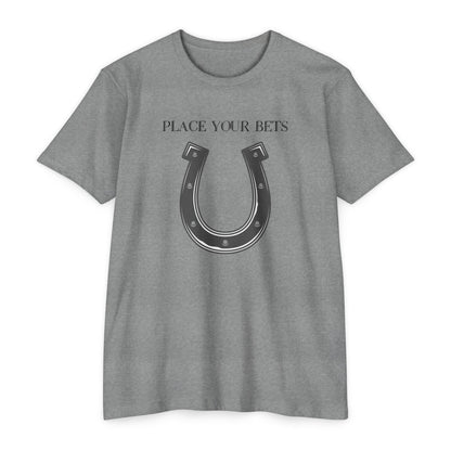Place Your Bet Horse Shoe Below  Unisex CVC Jersey T-shirt