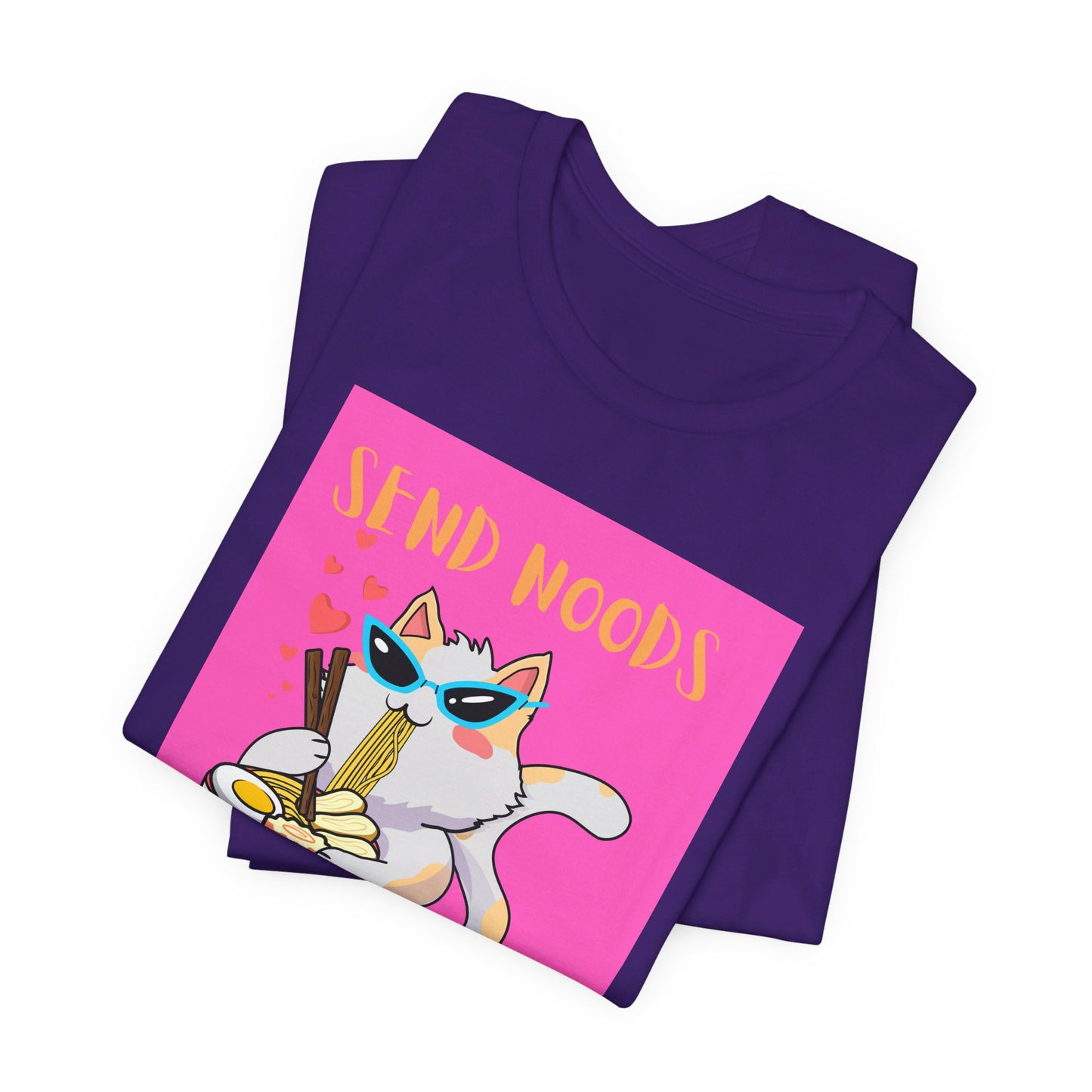 SEND NOODS Pink Background  Unisex Tri-Blend Crew Tee